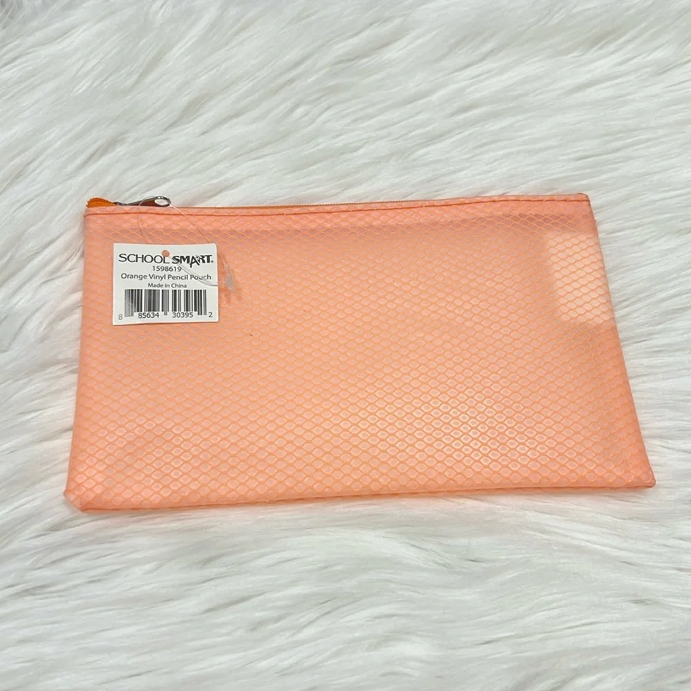 Orange Vinyl Pencil Pouch SCHOOL SMART